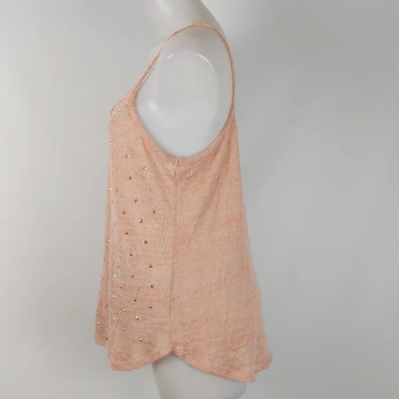 Crossroads Women's Top Size Large Orange Sleeveless Knit Round Hem Diamantes - Picture 8 of 14
